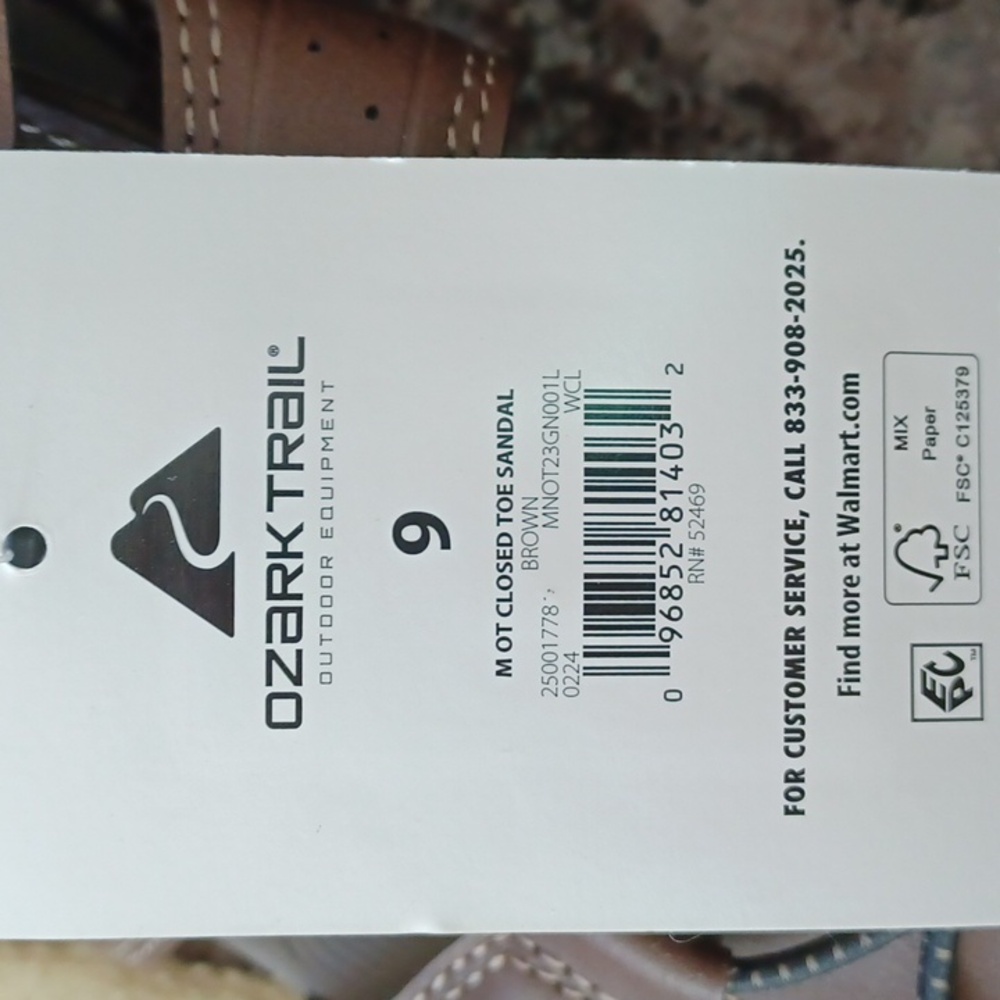 Ozark Trail Men's Brown Sandals NWT - Picture 4 of 5